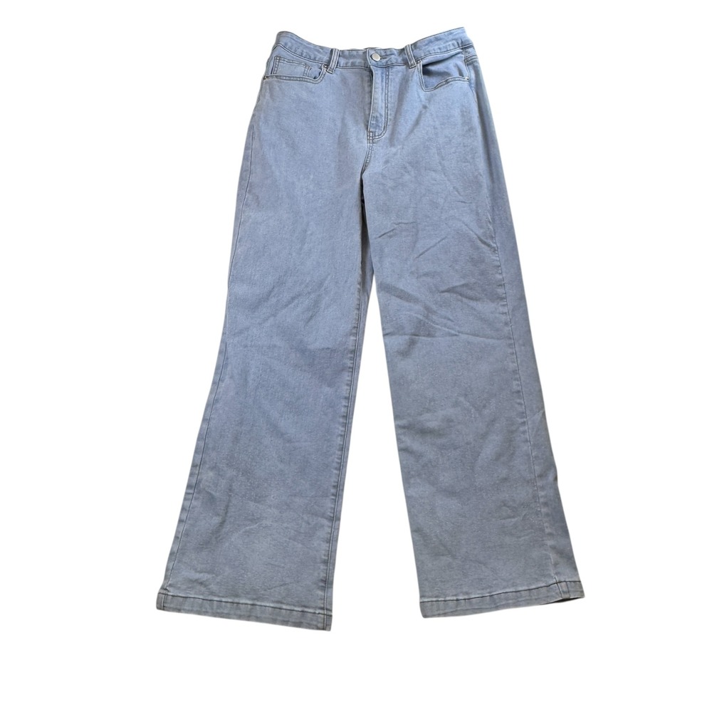 Ettelo Denim Collection Light Blue Wide Leg Jeans Women's Size 12 Casual‎